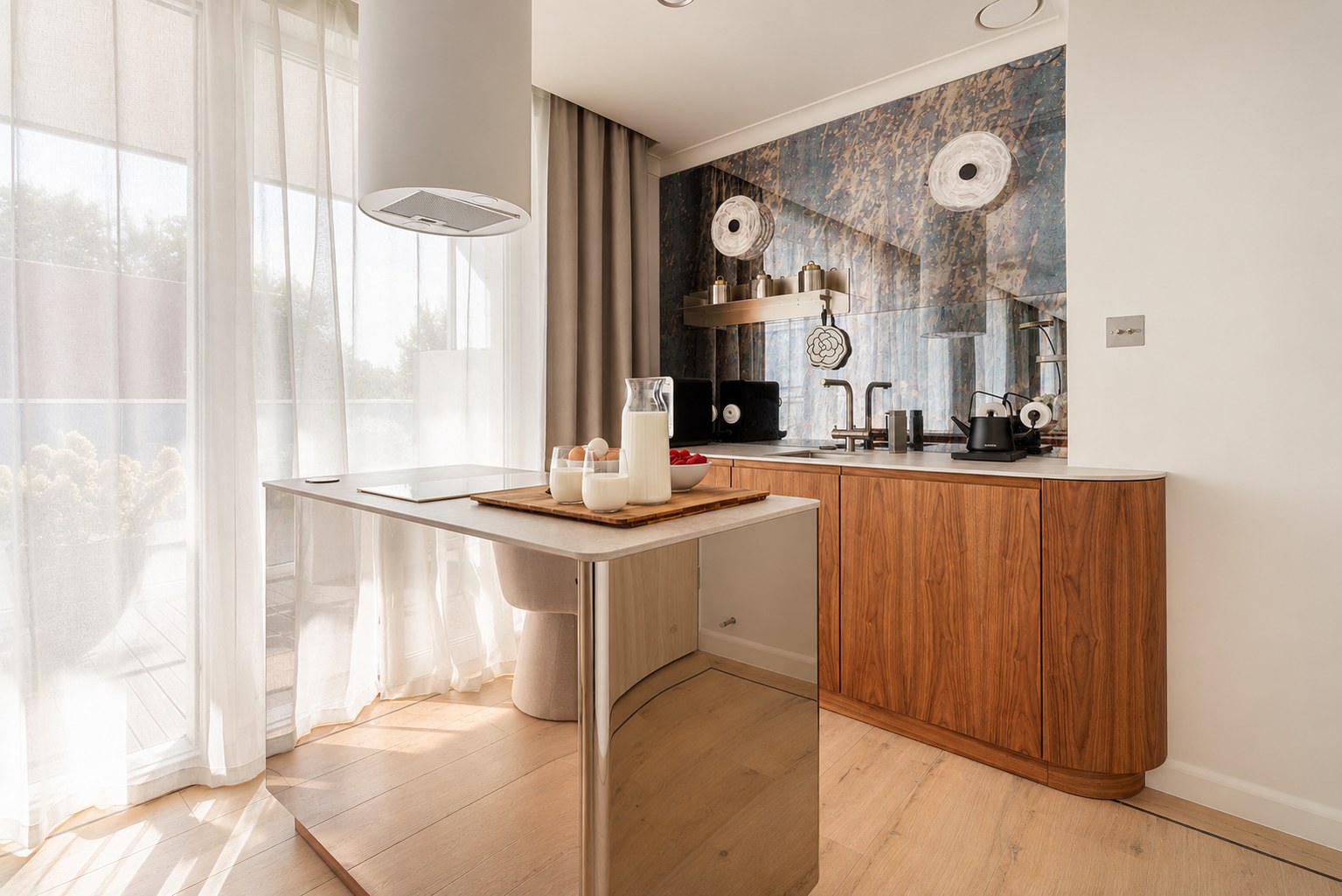 Kuchnia otwarta na strefę dzienną, Apartament Boutique No. 7, Międzyzdroje