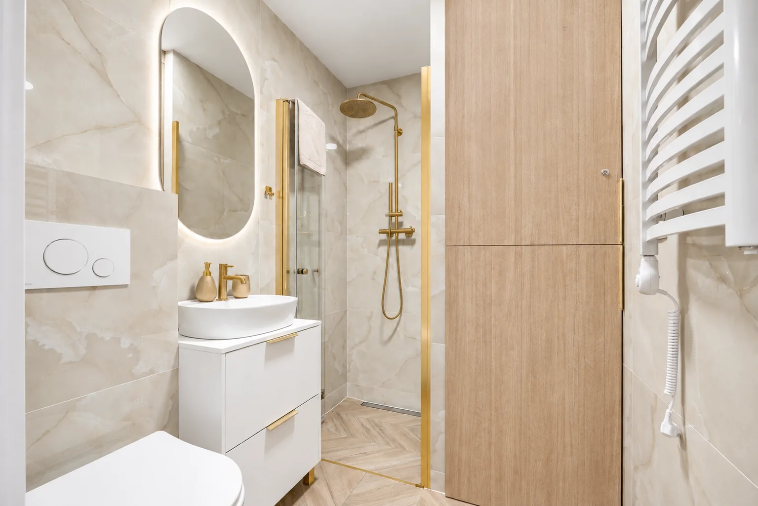 Łazienka apartamentu Klifowa 22 w Rewalu