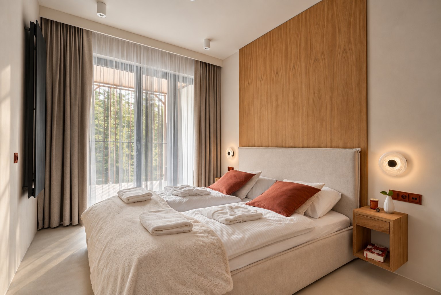 Gałązka w ceramicznym wazonie na marmurowym blacie, Apartament Sea & Woods Star, Międzyzdroje