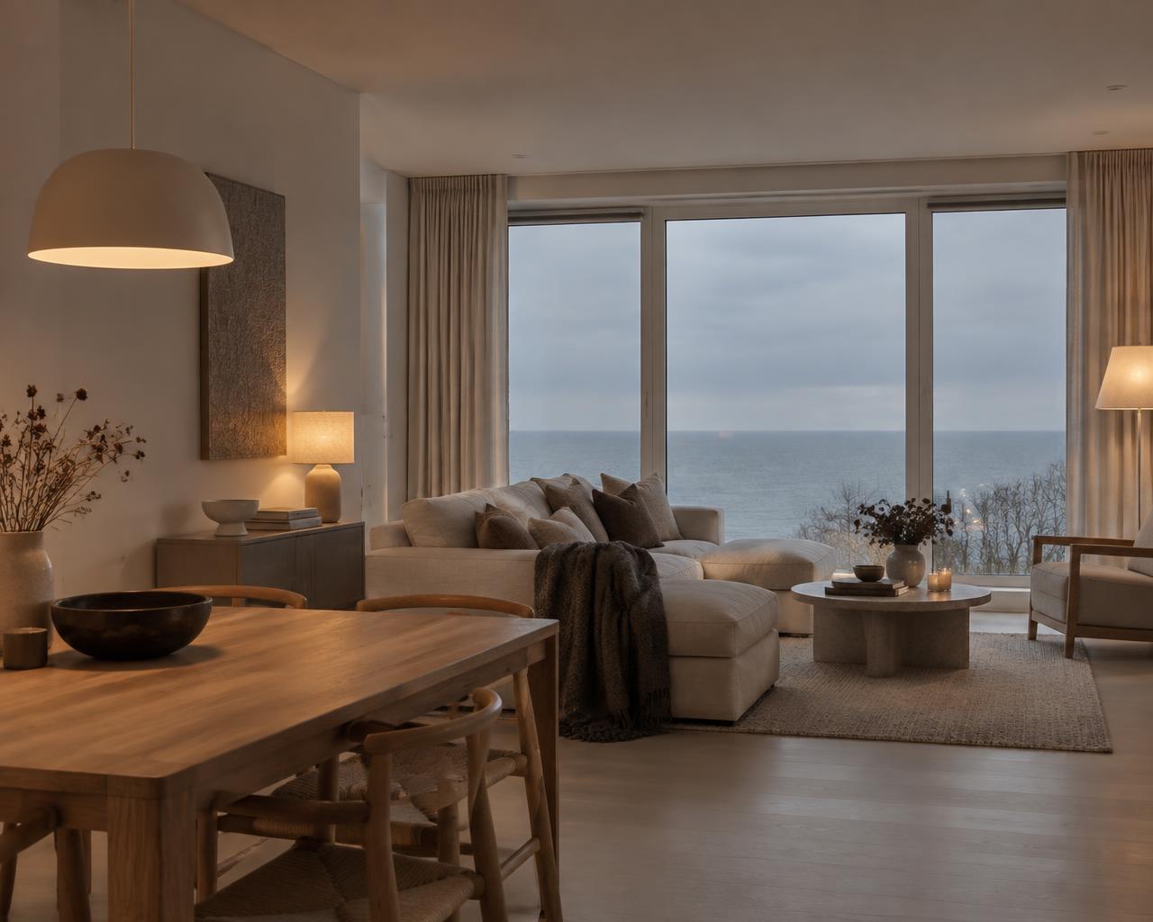 Ten sam typ apartamentu w ciepłym jesienno-zimowym nastroju